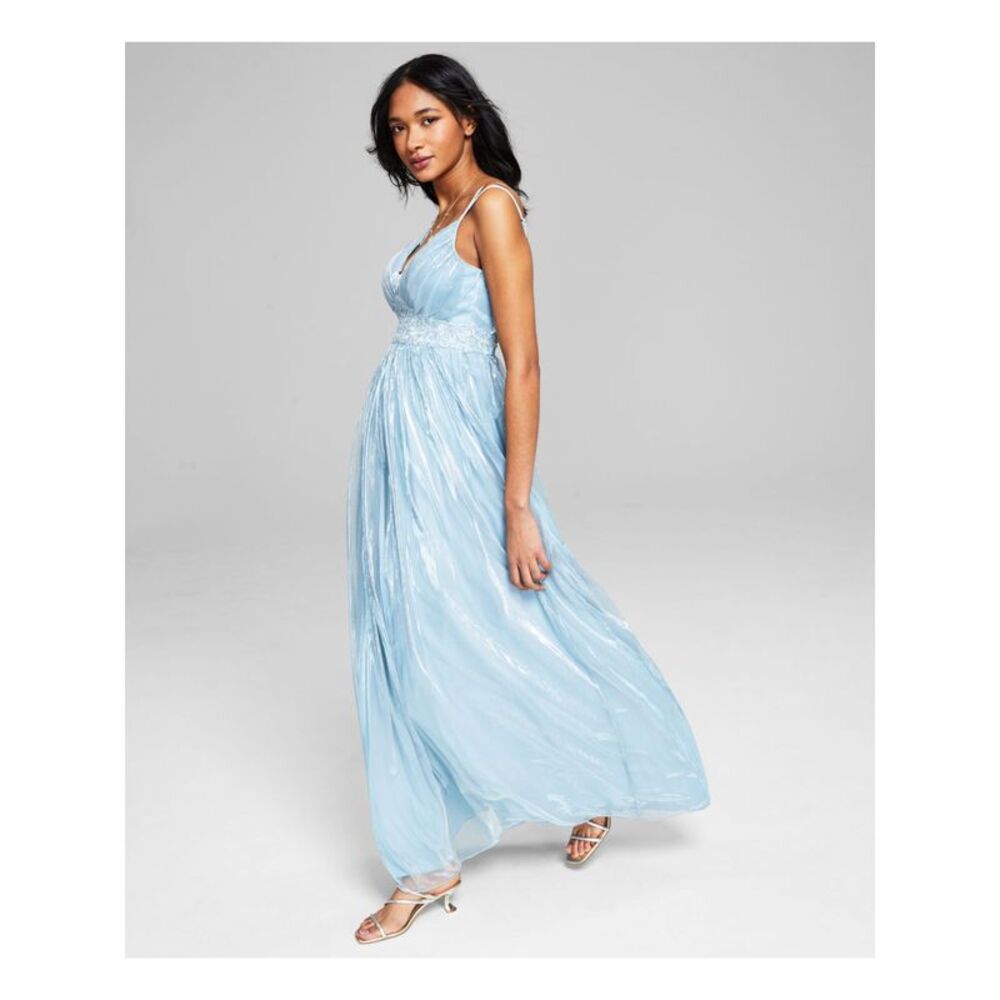 TEEZE ME Womens Gown Dress Light Blue Sleeveless Formal Lined Juniors 7\8 - Picture 3 of 3